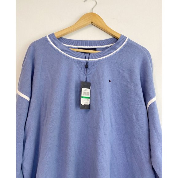 TOMMY HILFIGER Round Hem Crewneck Pullover Sweater In English Manor Color Size L - Picture 4 of 6